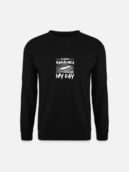 Playing harmonica makes my day - Unisex Sweatshirt - black