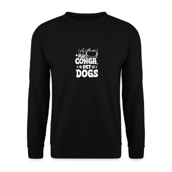 Play conga pet dogs - Unisex Sweatshirt - black - Front - Alina (178cm) & Michal (187cm)