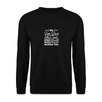 My snare drum speak when words fail - Unisex Pullover - Schwarz - Vorne - Alina (178cm) & Michal (187cm)