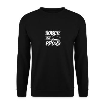 Sobriety Sober and Proud - Unisex Sweatshirt - black - Front - Alina (178cm) & Michal (187cm)