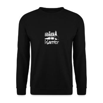Sobriety Sober Warrior - Unisex Sweatshirt - black - Front - Alina (178cm) & Michal (187cm)