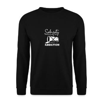 Sobriety is my addiction - Unisex Pullover - Schwarz - Vorne - Alina (178cm) & Michal (187cm)