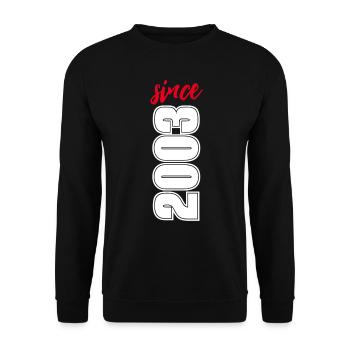 SINCE 2003 - GEBURTSTAG - JAHRGANG 2003 - GESCHENK - Unisex Pullover - Schwarz - Vorne - Alina (178cm) & Michal (187cm)