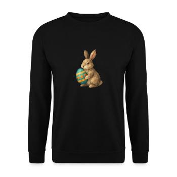 Lapin de Pâques géométrique - Sweat-shirt Unisexe - noir - Devant - Alina (178cm) & Michal (187cm)
