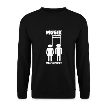 Musik verbindet - Unisex Pullover - Schwarz - Vorne - Alina (178cm) & Michal (187cm)