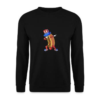 Hot Dog Snack - Unisex Sweatshirt - black - Front - Alina (178cm) & Michal (187cm)