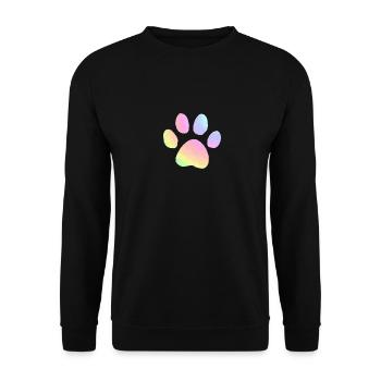 Pastel Paw Print - Unisex Sweatshirt - black - Front - Alina (178cm) & Michal (187cm)