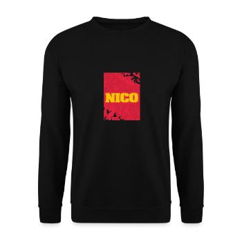 Style und Artwork Nico - Unisex Pullover - Schwarz - Vorne - Alina (178cm) & Michal (187cm)