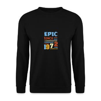 Episch seit 1972 Epic Since - Unisex Sweatshirt - black - Front - Alina (178cm) & Michal (187cm)