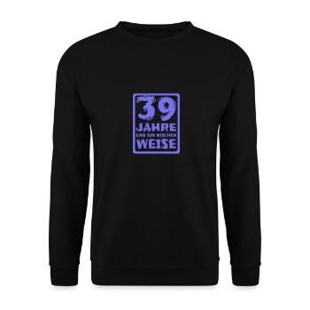 Spruch 39 - Unisex Pullover - Schwarz - Vorne - Alina (178cm) & Michal (187cm)