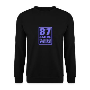 87 - Unisex Pullover - Schwarz - Vorne - Alina (178cm) & Michal (187cm)