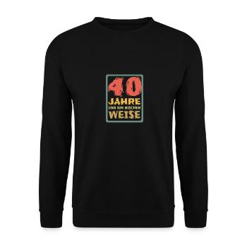 40 - Unisex Sweatshirt - black - Front - Alina (178cm) & Michal (187cm)