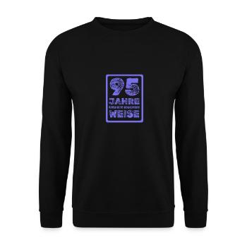Age 95 - Unisex Sweatshirt - black - Front - Alina (178cm) & Michal (187cm)