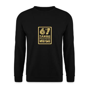 Weisheit 67 - Unisex Pullover - Schwarz - Vorne - Alina (178cm) & Michal (187cm)