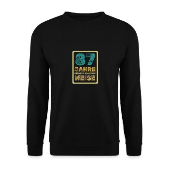 Spruch 87 - Unisex Pullover - Schwarz - Vorne - Alina (178cm) & Michal (187cm)