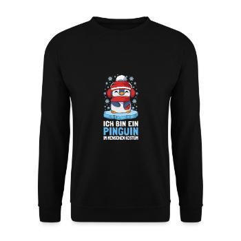 Pinguine Ich Bin Ein Pinguin - Unisex Pullover - Schwarz - Vorne - Alina (178cm) & Michal (187cm)