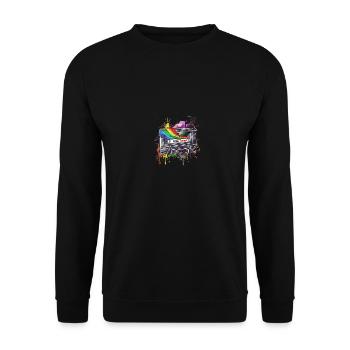 Pride Tunes Retro Cassette Design - Unisex Sweatshirt - black - Front - Alina (178cm) & Michal (187cm)
