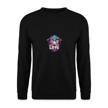 See With Love - Embrace Diversity Art - Unisex Pullover - Schwarz - Vorne - Alina (178cm) & Michal (187cm)