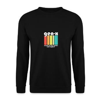 Funny Boomers Gen X Raised On Hose Water And - Unisex Pullover - Schwarz - Vorne - Alina (178cm) & Michal (187cm)