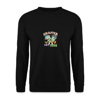 Turning 26 26th Birthday Retro Theme Peace Sign - Unisex Pullover - Schwarz - Vorne - Alina (178cm) & Michal (187cm)