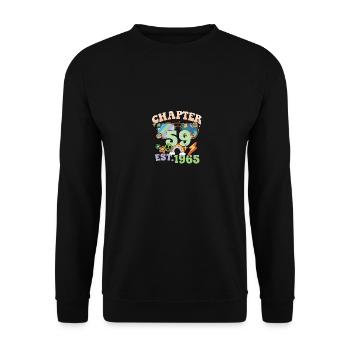 Turning 59 59th Birthday Retro Theme Peace Sign - Unisex Sweatshirt - black - Front - Alina (178cm) & Michal (187cm)