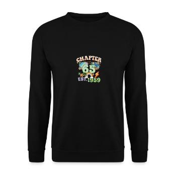 Turning 65 65th Birthday Retro Theme Peace Sign - Unisex Pullover - Schwarz - Vorne - Alina (178cm) & Michal (187cm)
