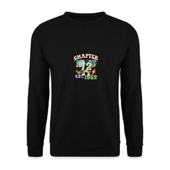 Turning 72 72nd Birthday Retro Theme Peace Sign - Unisex Pullover - Schwarz - Vorne - Alina (178cm) & Michal (187cm)