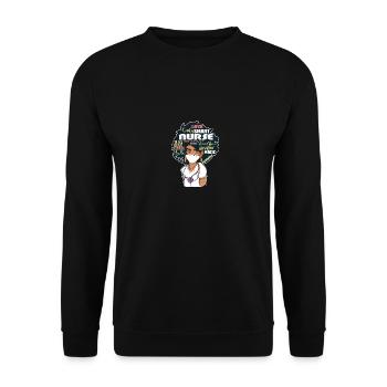 Black Nurse Pride African American Roots Afro - Unisex Pullover - Schwarz - Vorne - Alina (178cm) & Michal (187cm)