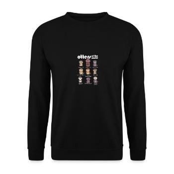 Loutres du monde mignon Kawaii Lotter Lover Thème - Sweat-shirt Unisexe - noir - Devant - Alina (178cm) & Michal (187cm)