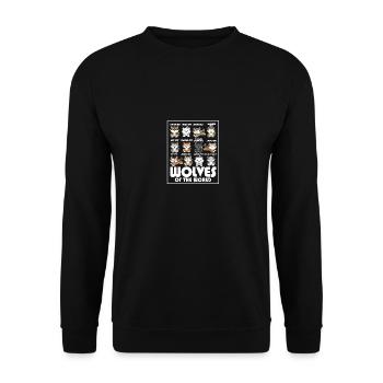 Wolves Of The World Cute Kawaii Wolf Theme Art - Unisex Pullover - Schwarz - Vorne - Alina (178cm) & Michal (187cm)