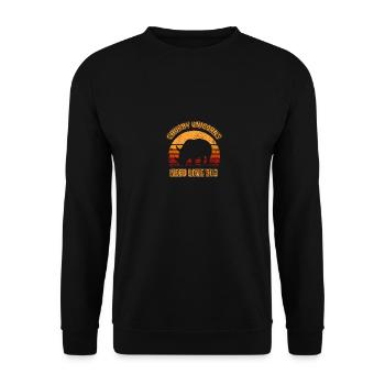 Chubby Unicorns Need Love Too Sunset - Unisex Pullover - Schwarz - Vorne - Alina (178cm) & Michal (187cm)
