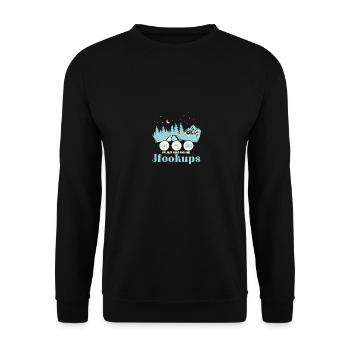Motorhome I'm Just Here For the Hookups RV - Unisex Pullover - Schwarz - Vorne - Alina (178cm) & Michal (187cm)