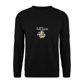 Leap Into Reading Cute Frog Bookworm Love To Read - Unisex Sweatshirt - black - Front - Alina (178cm) & Michal (187cm)