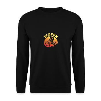 Turning 11 Mountain Bike Theme BMX Lover 11th - Unisex Pullover - Schwarz - Vorne - Alina (178cm) & Michal (187cm)
