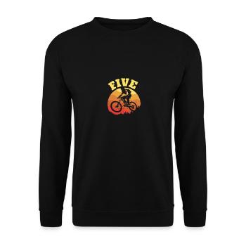 Turning 5 Mountain Bike Theme BMX Lover 5th - Unisex Sweatshirt - black - Front - Alina (178cm) & Michal (187cm)