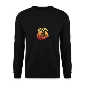 Turning 7 Mountain Bike Theme BMX Lover 7th - Unisex Sweatshirt - black - Front - Alina (178cm) & Michal (187cm)