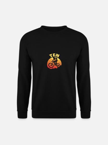 Turning 10 Mountain Bike Theme BMX Lover 10th - Unisex Pullover - Schwarz
