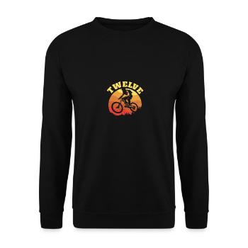 Turning 12 Mountain Bike Theme BMX Lover 12th - Unisex Pullover - Schwarz - Vorne - Alina (178cm) & Michal (187cm)