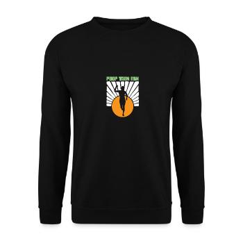 Poop Then Run Funny Marathon Runner Ultrarunning - Unisex Sweatshirt - black - Front - Alina (178cm) & Michal (187cm)