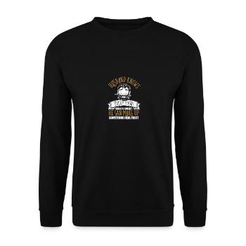 Funny Husband Knows Everything Father's Day Best - Unisex Pullover - Schwarz - Vorne - Alina (178cm) & Michal (187cm)