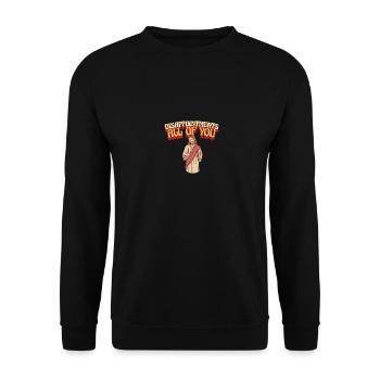 Funny Jesus Facepalm Meme Disappointments All Of - Unisex Pullover - Schwarz - Vorne - Alina (178cm) & Michal (187cm)