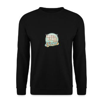 Sweet Sassy 11 11th Birthday Party Celebrant Bday - Unisex Pullover - Schwarz - Vorne - Alina (178cm) & Michal (187cm)