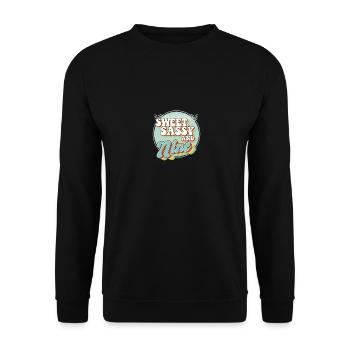 Sweet Sassy and 9 9th Birthday Party Celebrant - Unisex Pullover - Schwarz - Vorne - Alina (178cm) & Michal (187cm)
