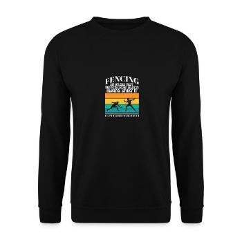 Drôle Escrime Athlète Entraîneur Sports De Combat Épée - Sweat-shirt Unisexe - noir - Devant - Alina (178cm) & Michal (187cm)