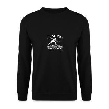 Drôle Escrime Athlète Entraîneur Sports De Combat Épée - Sweat-shirt Unisexe - noir - Devant - Alina (178cm) & Michal (187cm)