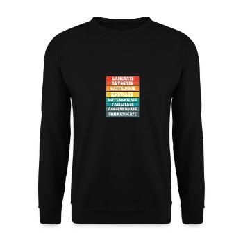 Laminate Collaborate SPED Teacher Autism - Unisex Sweatshirt - black - Front - Alina (178cm) & Michal (187cm)