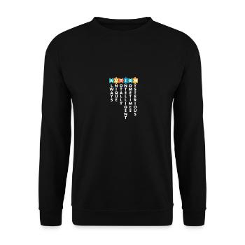 Support Autism Awareness Month Puzzle Piece - Unisex Pullover - Schwarz - Vorne - Alina (178cm) & Michal (187cm)