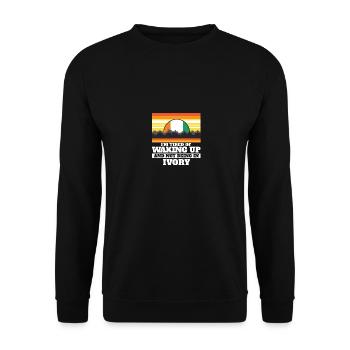 Je suis fatigué de me réveiller et de ne pas être en ivoire - Sweat-shirt Unisexe - noir - Devant - Alina (178cm) & Michal (187cm)