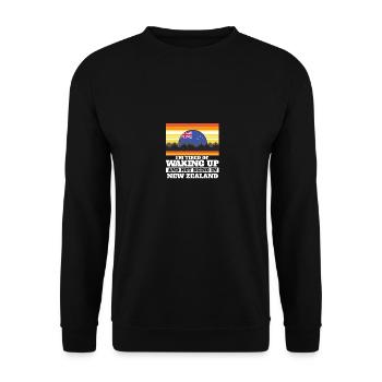 J’en ai marre de me réveiller et de ne pas être dans le nouveau - Sweat-shirt Unisexe - noir - Devant - Alina (178cm) & Michal (187cm)