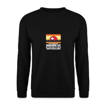 J’en ai marre de me réveiller et de ne pas être à l’intérieur - Sweat-shirt Unisexe - noir - Devant - Alina (178cm) & Michal (187cm)